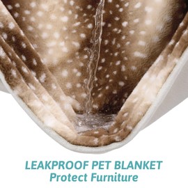 COZY KISS Warm Luxury Faux Fur Blanket Animal Striped, Non Shedding Double Sided Sherpa Throw, Super Soft Fluffy Thick Throw for Couch Bed Sofa, Waterproof Dog Blanket, 50x60 inch, Brown Moose