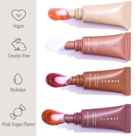 4PCS Tinted Lip Butter Balm - Conditioning Vegan Lip Care for Instant Moisture, Shine & Hydration - Sheer-Tinted, Soothing Softens Dry Lips（A）