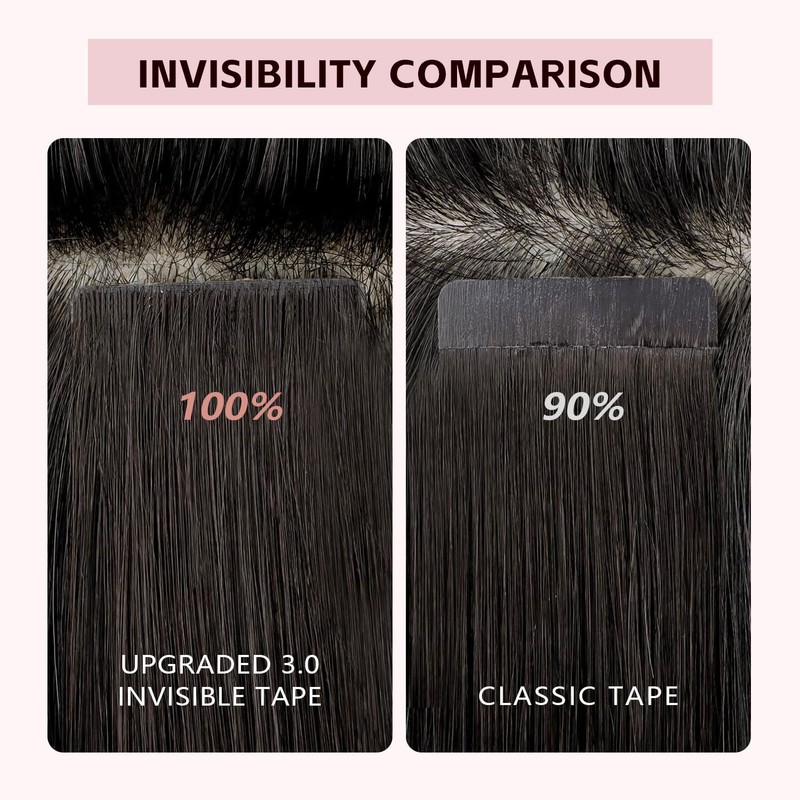 Sweetmet 3rd-Generation Invisible Tape in Hair Extensions Human Hair #60