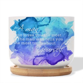 DecStic A Man Who Loves You The Most is The Man Who Tells You The Most Truth Ceramic Planters Bible Verse Pots for Plants with Drainage Holes and Saucers Pot for Home Office Decoration