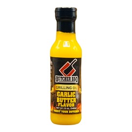 Butcher BBQ Garlic Butter Grilling Oil - World Championship Winning Formula - Great Marinade, Injection or Basting - Cooking Oil Grilling Accessories - Barbeque and Smoking Meat Accessories - 12 oz