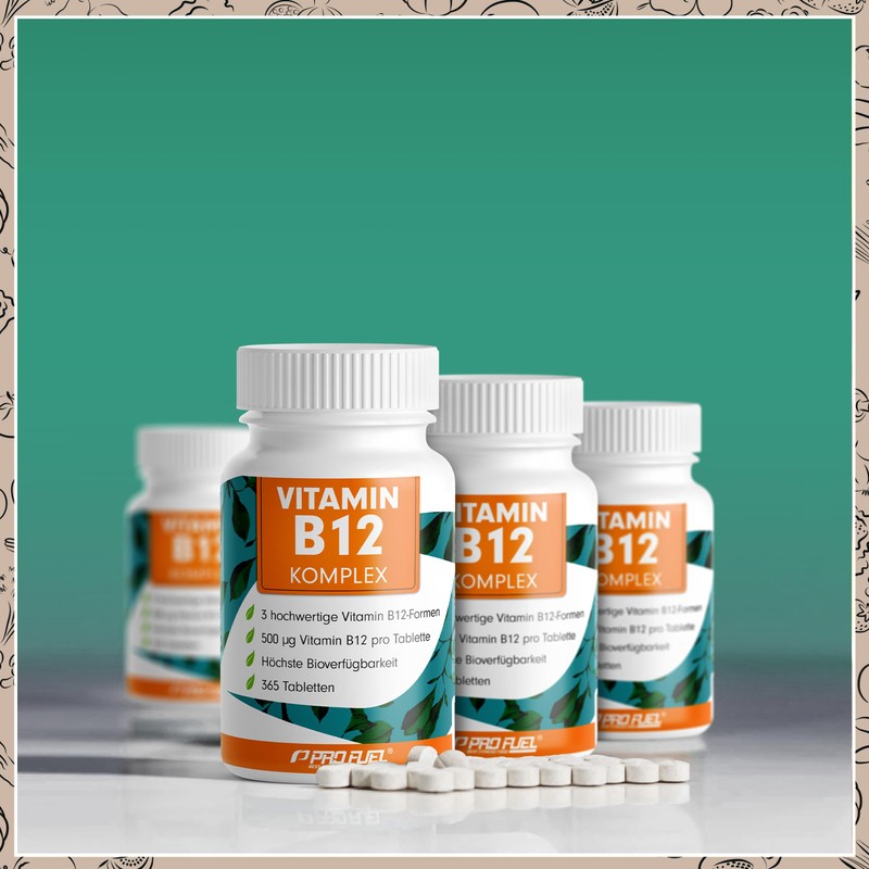 Vitamin B12 + folic acid tablets.
