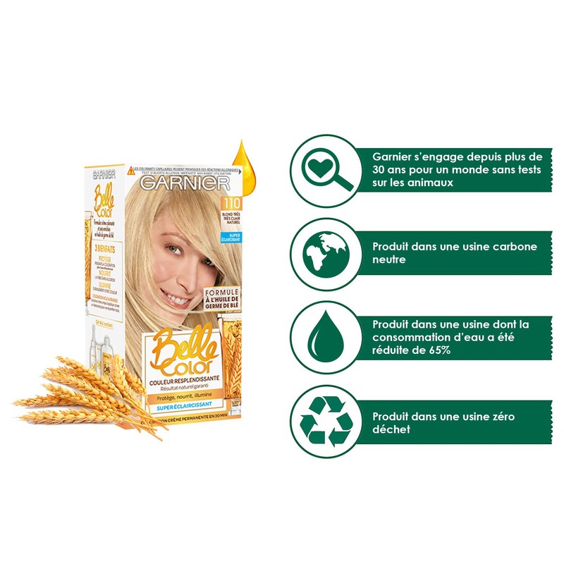 Garnier Belle Color Permanente Coloration, Blond, 110 Blond drei, hellbraun