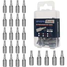 HPHOPE T15 Bits, T15 Torx Bit x 25mm, 1/4" Hex Shank Screwdriver Bits Sets, 25 Bits per Box