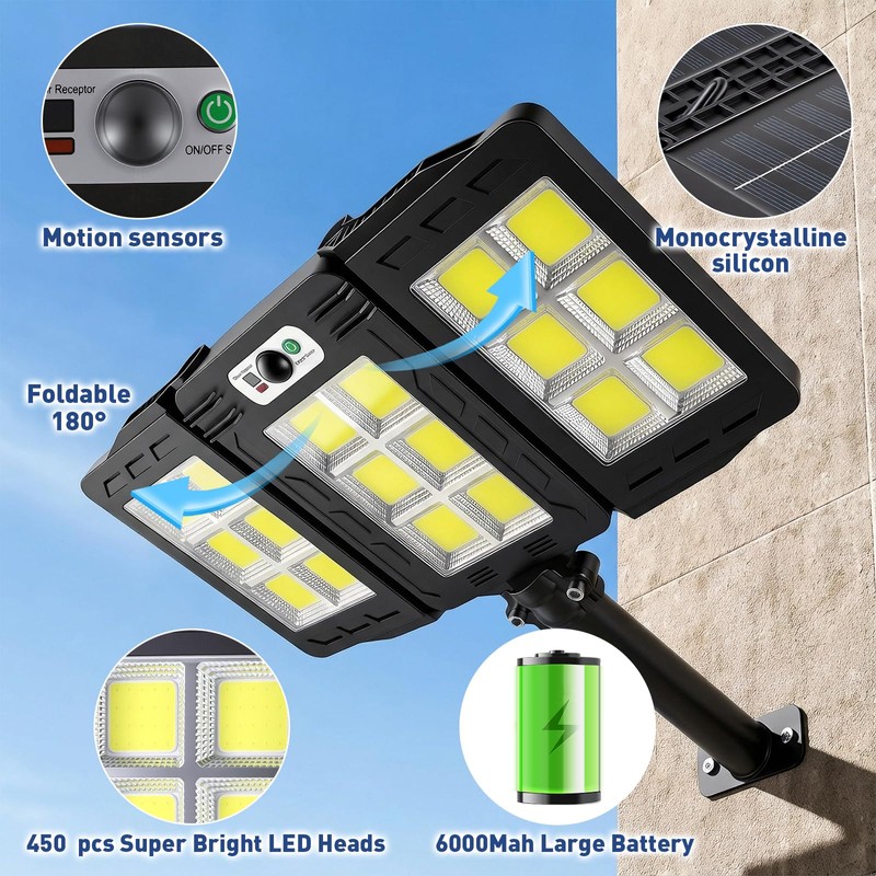 JWT Solar Street Lights Outdoor Waterproof - Solar Powered Parking