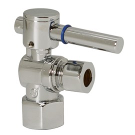 Westbrass D103BL-05 1/4-Turn Lever Handle Angle Stop Shut Off Valve, 1/2" IPS x 3/8" OD, Polished Nickel