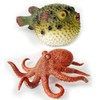 Pufferfish and Octopus Toys for Kids, Realistic Sea Animals Action