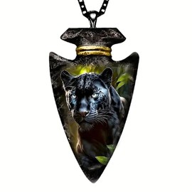 AttractionOil.com Black Panther Arrowhead Necklace