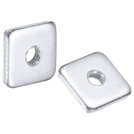 sourcing map 25Pcs M5x15mmx3mm Square Nuts, Carbon Steel Zinc Plated Coarse Thread Square Nuts Fasteners for Home Repairs and Professional Engineering, Silver