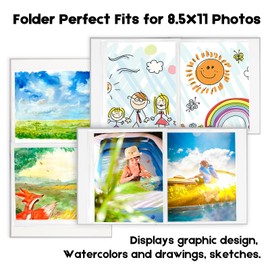 Aevdor Photo Album 8.5x11 Holds 68 Photos, 8.5x11 Photo Album Book Linen Cover With Front Window, 8.5 x 11 Picture Album for 8.5 x 11 Baby Wedding Family Pictures, Artwork Binder (Grey)