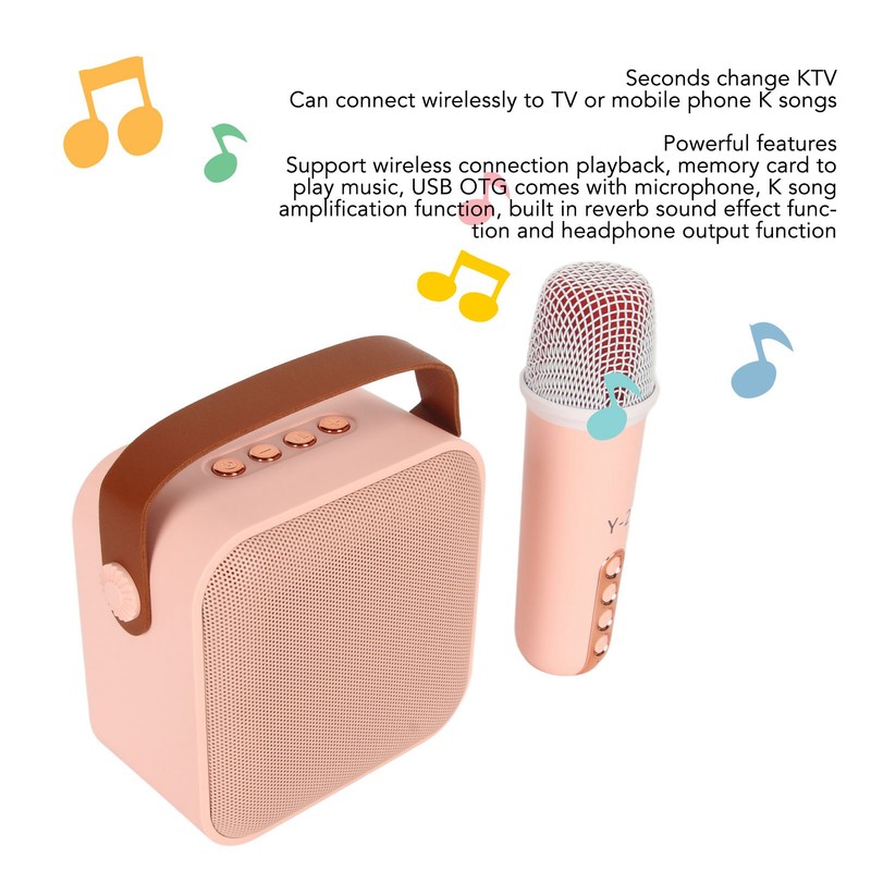 Mini Karaoke Machine Set Portable Bluetooth Speaker with 1 Wireless