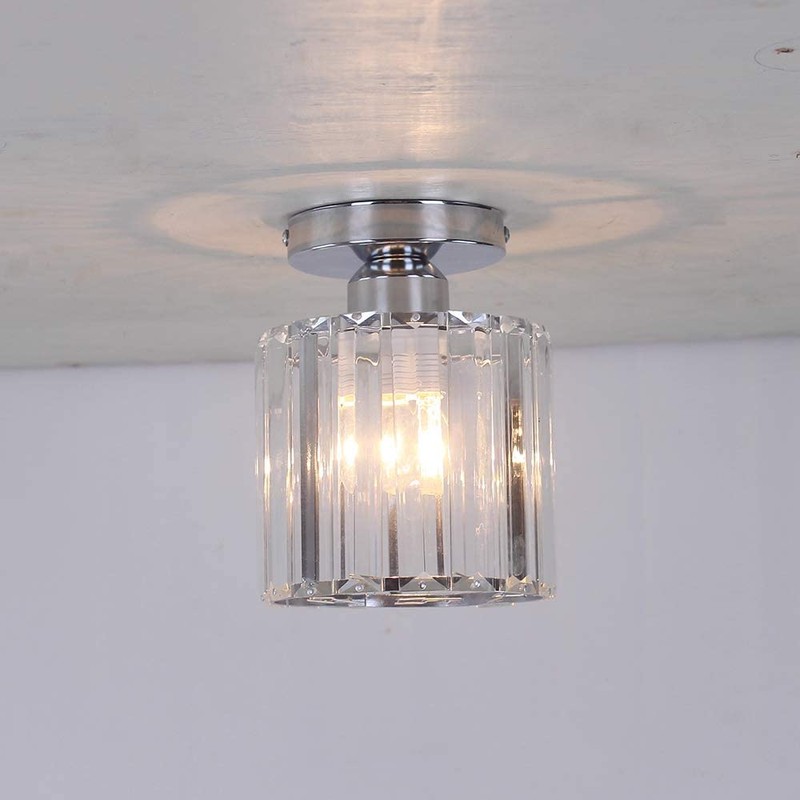 Crystal Ceiling Light Mini Chandelier Flush Mount Close to Ceiling