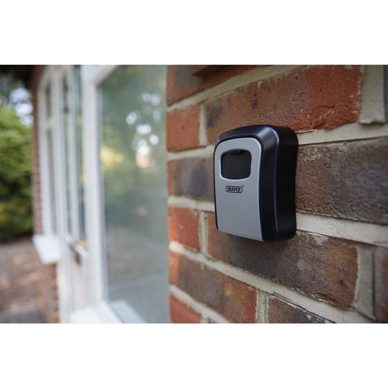 Draper 03387 Combination Lock Wall-Mounted Key Box Lockers, Grey, One