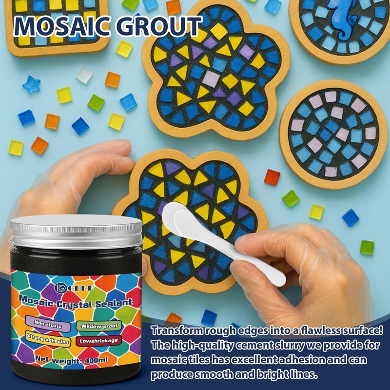 GDDP 200g Black Crystal Mosaic Grout, Handmade Grouting Filling Gaps