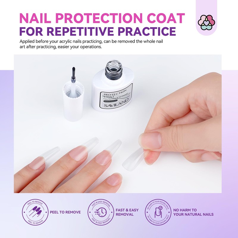 Saviland Acrylic Nail Kit for Starters: 3 Colors Acrylic Powder