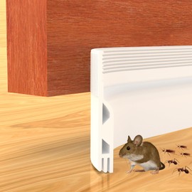 Door Draft Stopper for Bottom of Door, Weather Stripping Door Seal for Exterior & Interior Doors (White, 39 in)