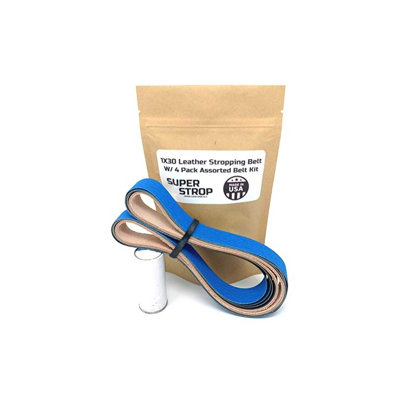 1X30 inch Assorted Belt Kit with Super Strop Leather Honing