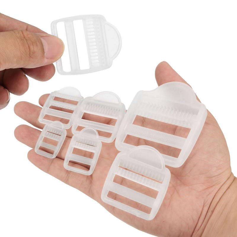uxcell 16Pcs Plastic Ladder Slider, 1" (25mm) Transparent Adjustable Lock
