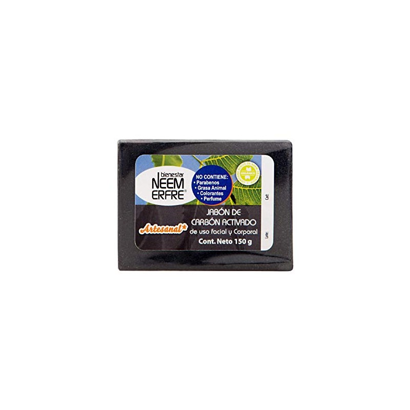 NEEM ERFRE Pack de 3 jabon de carbon activado 150g