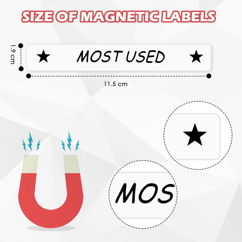 Tool Box Organizational Magnetic Labels Fits All Brands of Steel