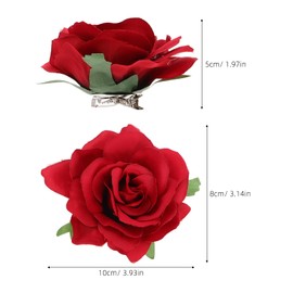 BIUDECO 2pcs Rose Flower Hairpins Floral Brooches for Women Elegant Hair Accessories for Weddings Parties and Special Occasions Lightweight and Comfortable Fit