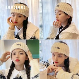 All-Season Wide Sports Headband with Initial Design, Casual Solid Hairband for Face Washing No.6 50ea