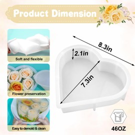 YOILES Resin Molds Silicone,Epoxy Resin Casting Craft Mold for Flower Preservation Bookends DIY Art (Heart)