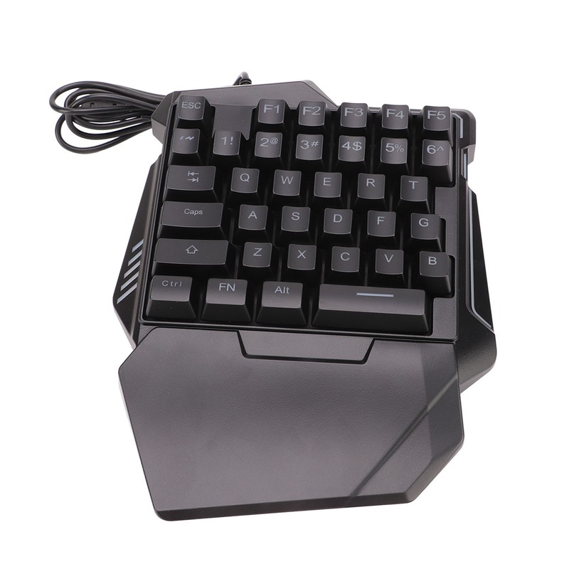 One Handed Gaming Keyboard Mouse Converter Wired 35 Keys Backlit