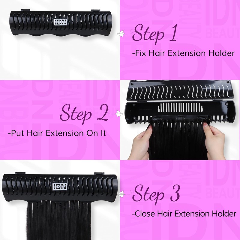 IDN BEAUTY Hair Extension Holder Stand for Styling, 4 Installation