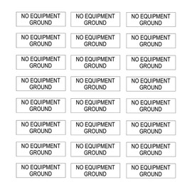 NO Equipment Ground Protected Outlet Receptacle Plates Label Sticker Decal Black Print On Clear remarking (96pcs 0.27" x 0.95")