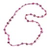 Avalaya Long Magenta Glass Bead, Sea Shell Nugget Necklace/100cm L