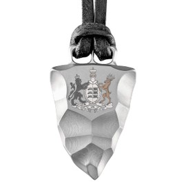Element of Gods Titan Wuerttemberg Coat of Arms Pendant with Leather Strap in Black, Titanium, cowhide leather, No Gemstone