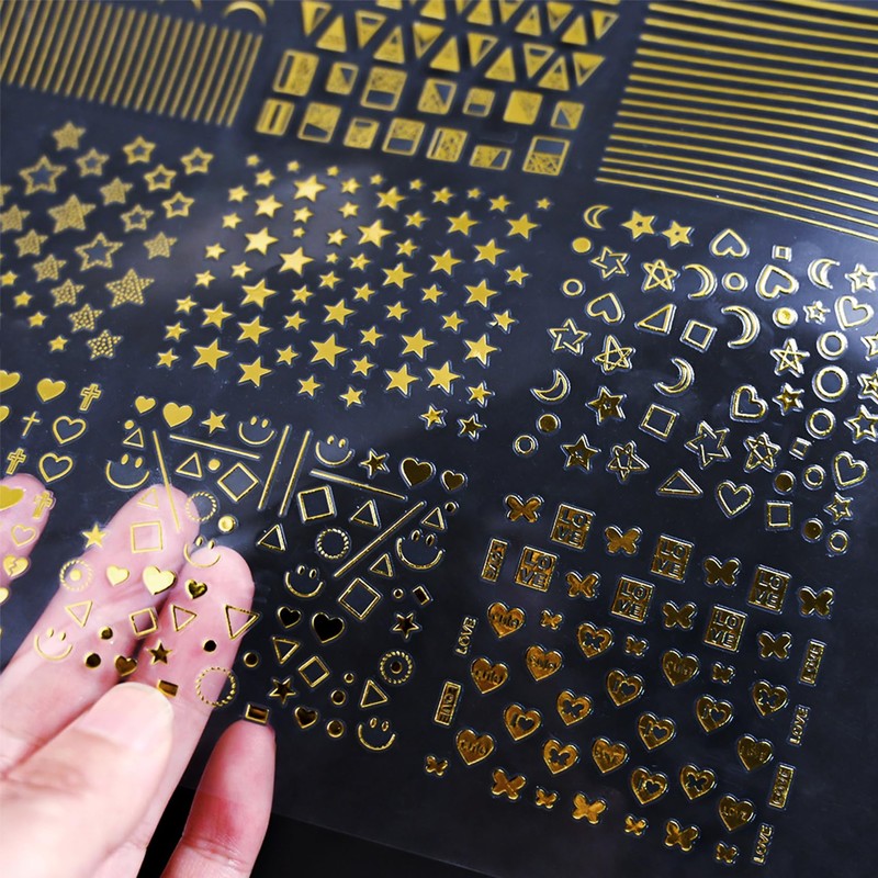 IDDFEVE 30 Sheets Moon Star Nail Art Stickers - Minimalism
