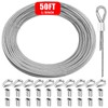 VIVBOO Metal Wire 1/8 inch Carbon Steel Galvanized Cable 50FT