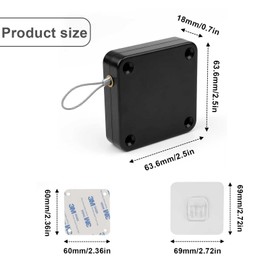 WJUAN Door Closer, Automatic Door Closer, 1200N Tensile Strength, Automatic Door Closer, with Drawstring, Easy Installation (Cable Length 1.2 m, Diameter 1.2 mm)