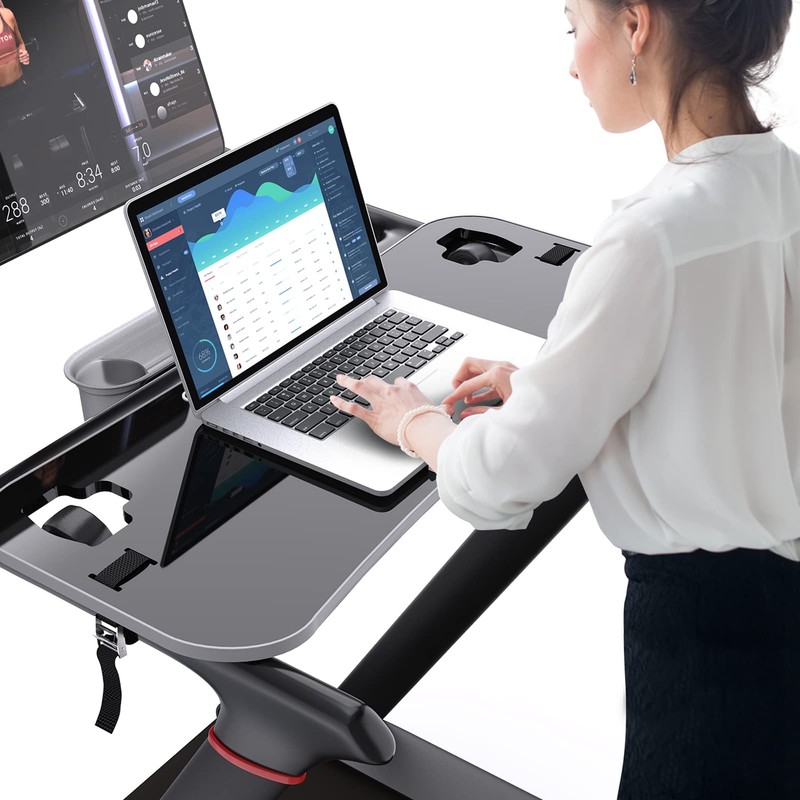 Qsxou Treadmill Desk Attachment,Peloton Tread Tray Ergonomic Platform, Laptop Holder