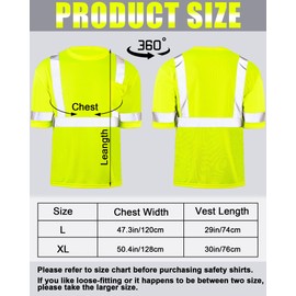 JaGely 4 Pcs Reflective Safety Shirts Short Sleeve High Visibility Hi Vis T-shirts for Construction Work with Front Pocket(Large)