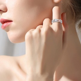 WINNICACA Fox Rings Sterling Silver Rose Gold Fox Jewelry Animal Fox Gifts for Women Girlfriend