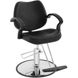 Barber Chair Styling Salon Chair Heavy Duty Hydraulic Pump Beauty Shampoo Barbering Chair Salon Equipment Hairdresser Chair Swivel Styling Chairs for Hair Stylist, Black