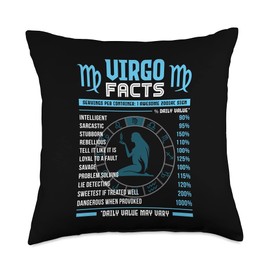 Family&Friends Horoscope Zodiac Gifts Virgo Facts Traits Horoscope Zodiac Funny Gift Throw Pillow, 18x18, Multicolor