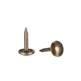sourcing map Upholstery Nails Tacks 6mm Dia 8mm Height Retro Round Thumb Push Pins Bronze Tone for Furniture Sofa Headboards, 200 Pcs