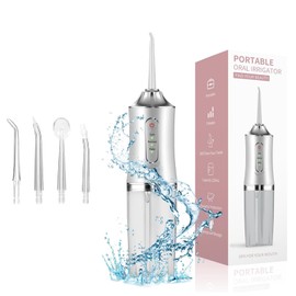 Water Dental Flosser Teeth Irrigator with 3 Modes Cordless Water Teeth Cleaner with 4 Replace Sprinkler Head IPX7 Waterproof Rechargeable Portable for Travel Home Braces Bridges Care