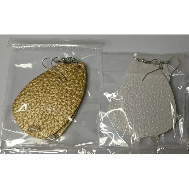 Bright Creations Earrings Teardrop Faux Leather Dangle Jewelry 8 Different