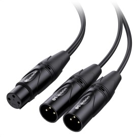 Cable Matters Balanced XLR Splitter Cable - 1.5ft / 0.5m, XLR Y Cable 2 Male to 1 Female