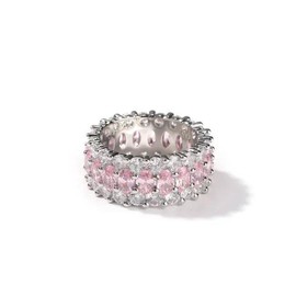 Pink + Silver Anniversary Ring - Size: 5