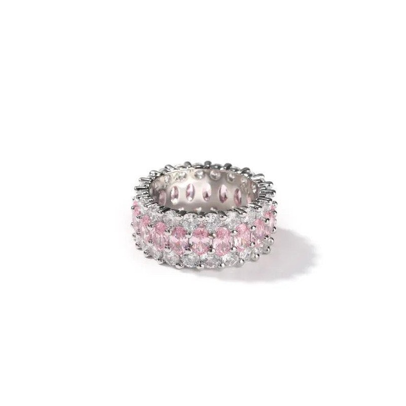 Pink + Silver Anniversary Ring - Size: 5