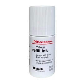 Office Depot Roll On Ink, 2 Oz., Black, 032528