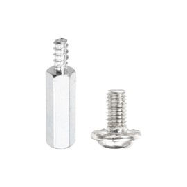 PATIKIL 12 Set M3 Hex Standoffs, M3 x 6mm + 6mm Studs Male to Female Motherboard Standoffs Spacers Pillars, Silver Gray, with Screw