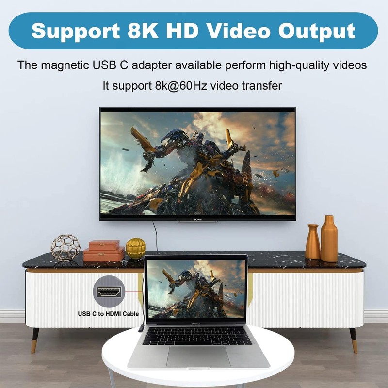 USB C Magnetic Adapter Converter, USB 3.1 40Gbps, 140W PD