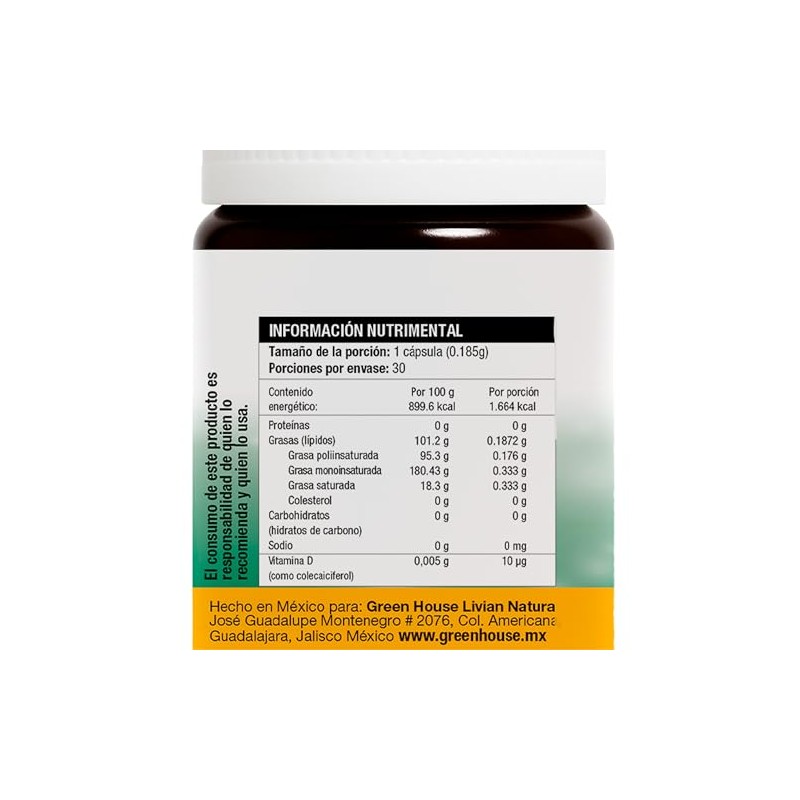 Green house, VITAMINA D3, 30 cápuslas, vitaminas, 10mcg. Suplementos Alimenticios.